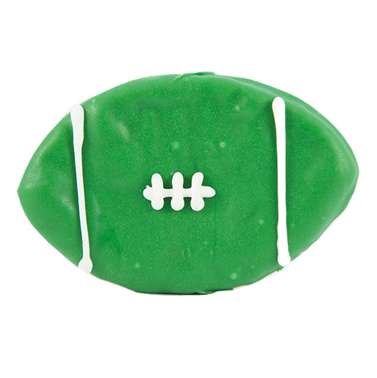 Green/White Football Shaped Dog Cookies